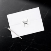 Minimalistisch handgeschreven script dank u ronde sticker