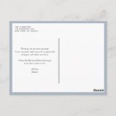 Minimalistisch handgeschreven script Dusty Blue be Briefkaart (Achterkant)