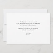 Minimalistisch handgeschreven script Dusty Blue Bedankkaart (Achterkant)