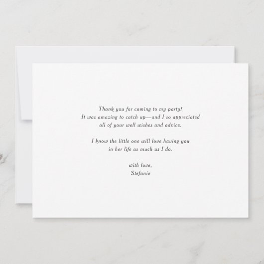 Minimalistisch handgeschreven script Dusty Blue Bedankkaart (Achterkant)