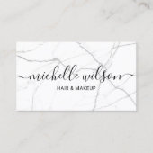Minimalistisch handgeschreven script Modern Marble Visitekaartje (Voorkant)