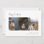 Minimalistisch handgeschreven script multi foto vi feestdagenkaart (Voorkant)