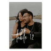 Minimalistisch handgeschreven script trouwfoto kaart (Achterkant)