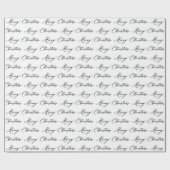 Minimalistisch handgeschreven script Vrolijk kerst Cadeaupapier (Vlak)