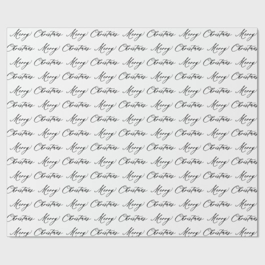 Minimalistisch handgeschreven script Vrolijk kerst Cadeaupapier (Vlak)