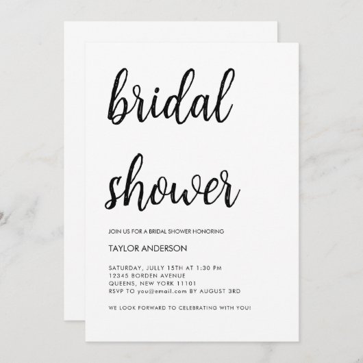 Minimalistisch handgeschreven script wit Vrijgezel Kaart (Voorkant / Achterkant)