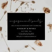 Minimalistisch handgeschreven verlovingsfeest briefkaart