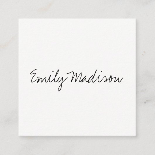 Minimalistisch/handgeschreven Vierkante Visitekaartje (Voorkant)