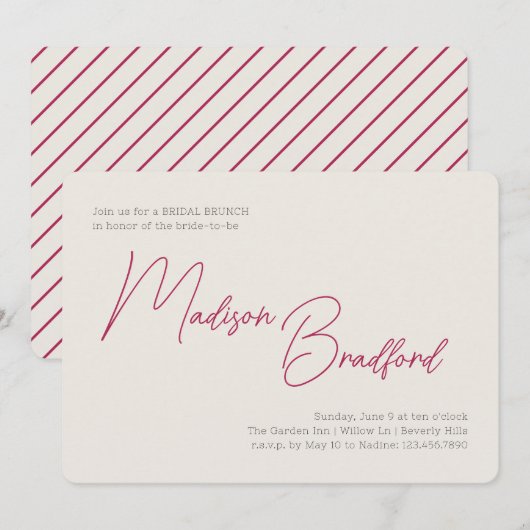 Minimalistisch handgeschreven Vrijgezellenfeest vo Kaart (Voorkant / Achterkant)