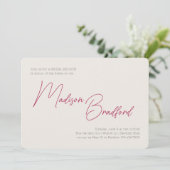 Minimalistisch handgeschreven Vrijgezellenfeest vo Kaart (Staand voorkant)