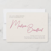 Minimalistisch handgeschreven Vrijgezellenfeest vo Kaart (Voorkant)