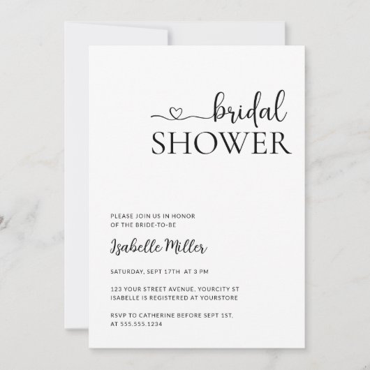 Minimalistisch handgeschreven Vrijgezellenfeest zw Kaart (Voorkant)