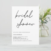 Minimalistisch handgeschreven Vrijgezellenfeest zw Kaart (Staand voorkant)