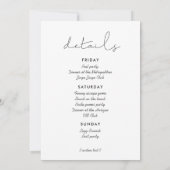 Minimalistisch handgeschreven vrijgezellenweekend kaart (Achterkant)