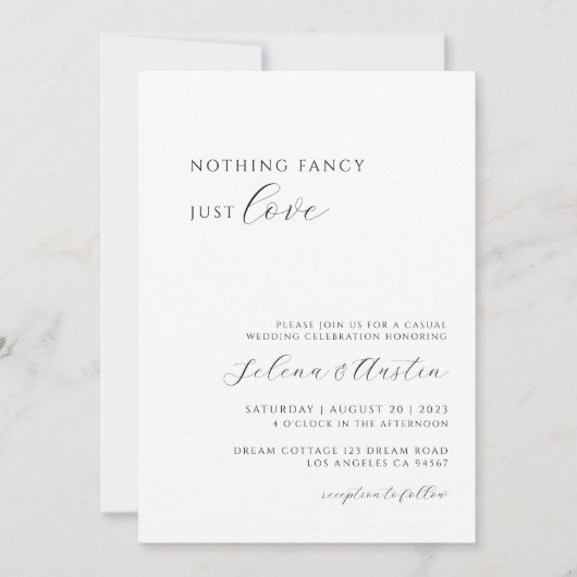 Minimalistisch handgeschrift Niets fancy gewoon li Kaart (Voorkant)