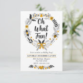 Minimalistisch handgetekend Oh What Fun Christmast Kaart (Staand voorkant)