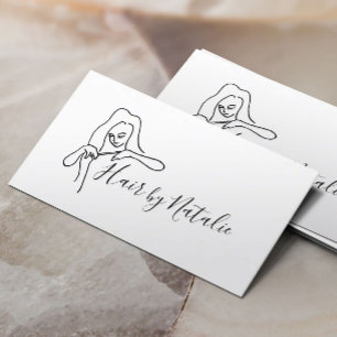 Minimalistisch handgetekend schoonheidssalon voor  visitekaartje