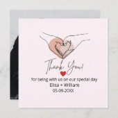 Minimalistisch handhartengebaarste bruiloft (Voorkant / Achterkant)