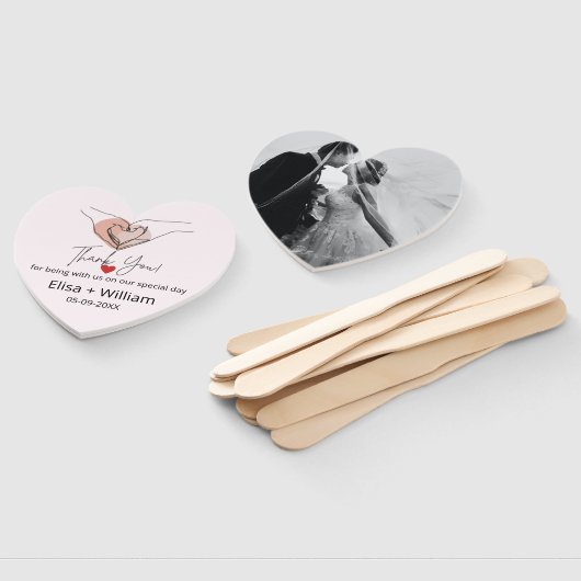 Minimalistisch handhartengebaarste bruiloft handwaaier (Niet-gemonteerd)