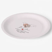 Minimalistisch handhartengebaarste bruiloft papieren bordje (Gekanteld)