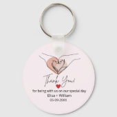 Minimalistisch handhartengebaarste bruiloft sleutelhanger (Voorkant)