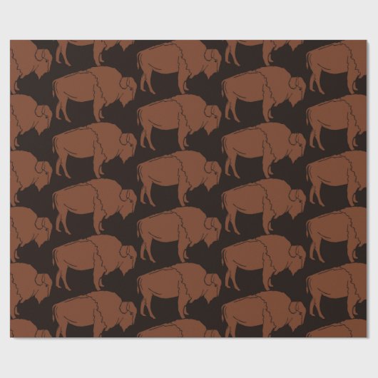 Minimalistisch handschrift Buffalo Pattern Donker  Cadeaupapier (Vlak)