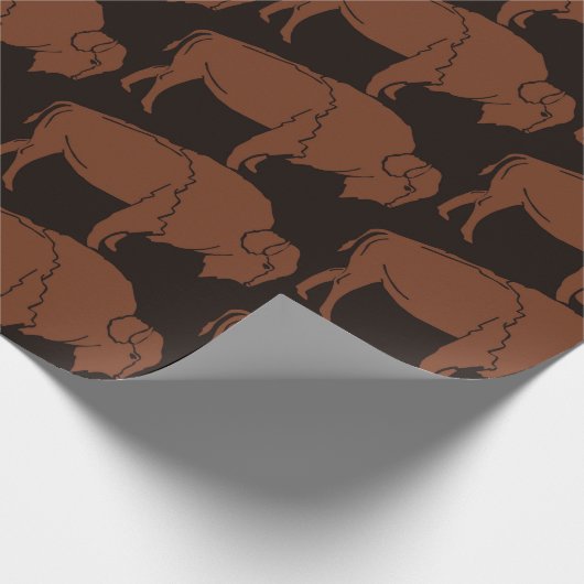 Minimalistisch handschrift Buffalo Pattern Donker  Cadeaupapier (Hoek)