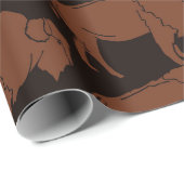 Minimalistisch handschrift Buffalo Pattern Donker  Cadeaupapier (Rol Hoek)