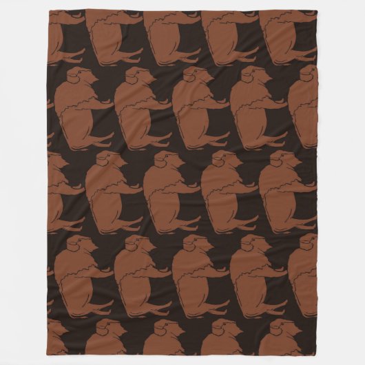 Minimalistisch handschrift Buffalo Pattern Donker  Fleece Deken (Voorkant)