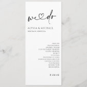 Minimalistisch handschrift Eenvoudig modern huweli Programmakaart (Voorkant)