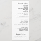 Minimalistisch handschrift Eenvoudig modern huweli Programmakaart (Achterkant)