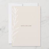 Minimalistisch handschrift Floral Ivory Wedding Save The Date (Achterkant)