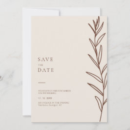 Minimalistisch handschrift Floral Ivory Wedding Save The Date