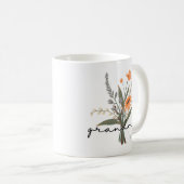 Minimalistisch handschrift grootmoeder bloem Mok (Voorkant rechts)