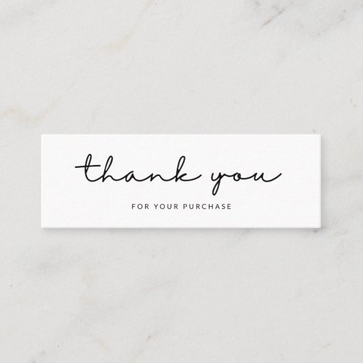 Minimalistisch handschrift Hartelijk dank Mini Visitekaartje (Voorkant)