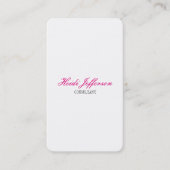 Minimalistisch handschrift in witte, eenvoudige vo visitekaartje (Voorkant)