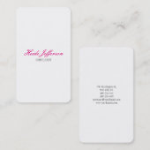 Minimalistisch handschrift in witte, eenvoudige vo visitekaartje (Voorkant / Achterkant)