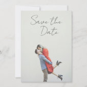 Minimalistisch handschrift met volledige fotobekli save the date (Voorkant)
