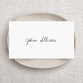 Minimalistisch handschrift Modern Simple White Visitekaartje