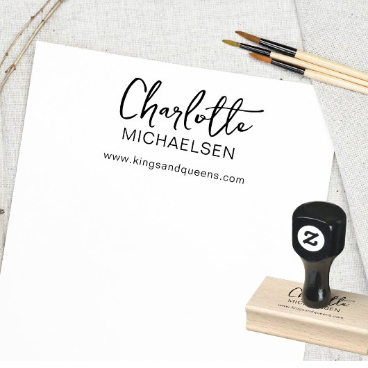 Minimalistisch, handschrift rubberstempel