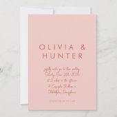 Minimalistisch handschrift Sunset Wedding Invitati Kaart (Voorkant)