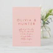 Minimalistisch handschrift Sunset Wedding Invitati Kaart (Staand voorkant)