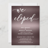 Minimalistisch handschrift 'We Eloped' over roze g Kaart (Voorkant)