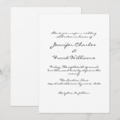 Minimalistisch handschrift White Simple Wedding Kaart (Voorkant / Achterkant)