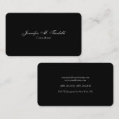 Minimalistisch handschrift zwarte Professional Visitekaartje (Voorkant / Achterkant)