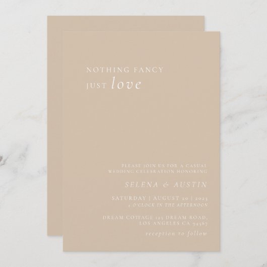 Minimalistisch handscript niets Fancy gewoon van L Kaart (Voorkant / Achterkant)