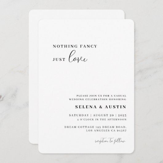 Minimalistisch handscript niets Fancy gewoon van L Kaart (Voorkant / Achterkant)