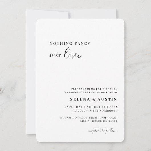 Minimalistisch handscript niets Fancy gewoon van L Kaart (Voorkant)