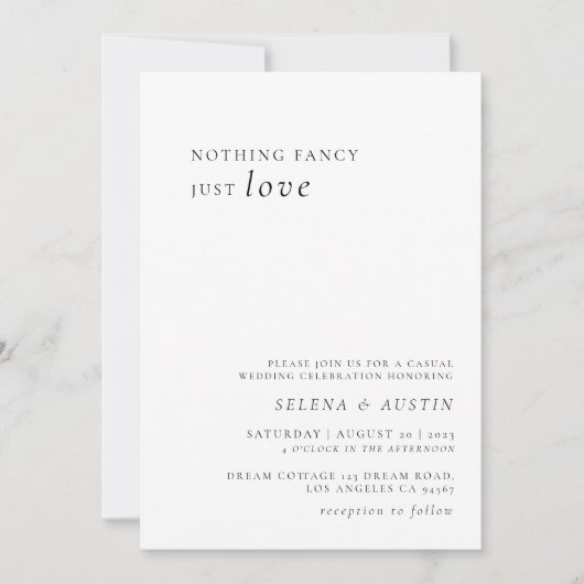 Minimalistisch handscript niets Fancy gewoon van L Kaart (Voorkant)