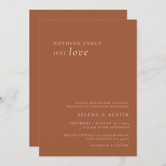 Minimalistisch handscript niets Fancy gewoon van L Kaart (Voorkant / Achterkant)